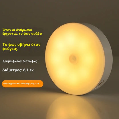 🏡💡Έξυπνο φως LED με λειτουργία ανίχνευσης ανθρώπινου σώματος, εύκολο στη φόρτιση και πρακτικό