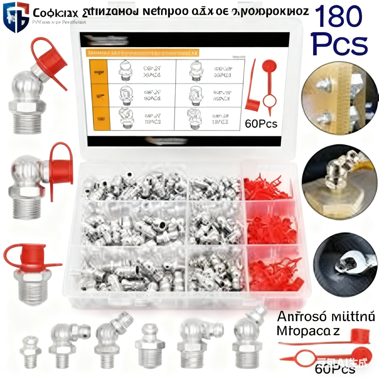 👍👍【200 τεμ】 Σετ ακροφυσίων γράσου με διπλή λαβή