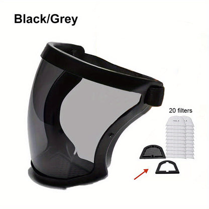 【1 μάσκα + 20 βαμβάκι φίλτρου】Διαφανής προστατευτική μάσκα υψηλής ανάλυσης, άνετη, αναπνεύσιμη και αντιθαμβωτική