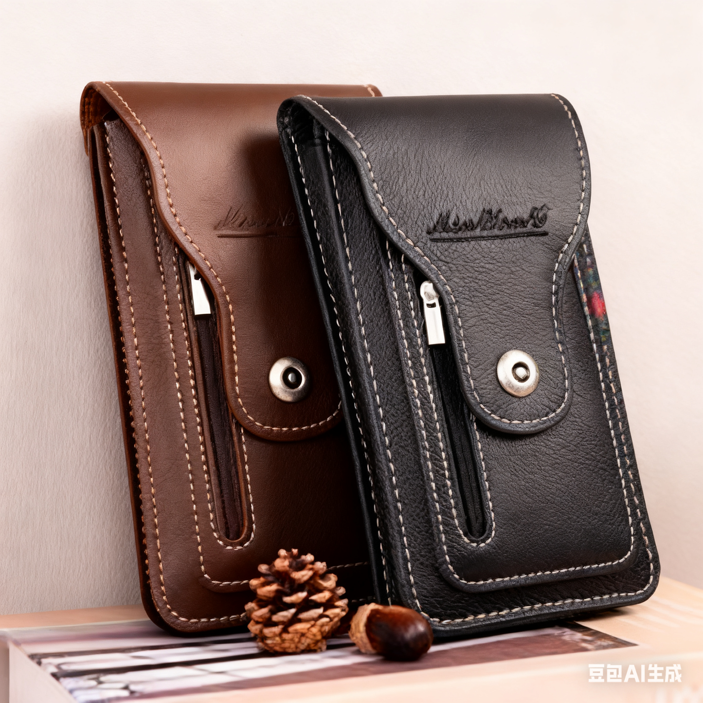 🔥【Χαμηλή τιμή τελευταίας ημέρας】Δερμάτινη τσάντα για κινητό τηλέφωνο για άνδρες