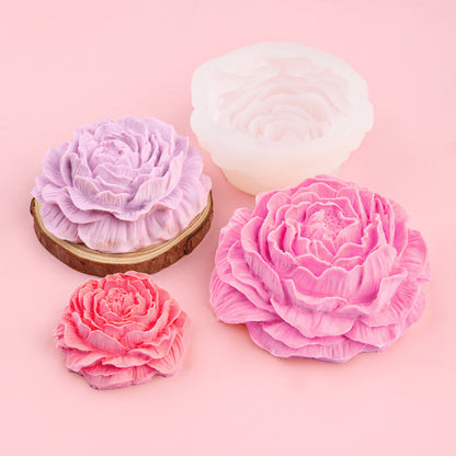 🌸Μεγάλο, μεσαίο και μικρό καλούπι σιλικόνης 3D για λουλούδι παιώνιας, κερί αρωματοθεραπείας DIY, διαχύτη αυτοκινήτου, διακοσμητικά από πέτρες και κόλλα