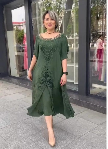 🔥❤️【S-5XL】2025 νέο φόρεμα, σε μέγεθος, casual άνετο🔥Εξαιρετική ποιότητα👌Ταιριάζει τέλεια σε όλους τους σωματότυπους👌