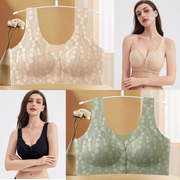 😍【Πακέτο 2 τεμαχίων】【40-100kg】Γυναικείο σουτιέν underwire με κουμπιά μπροστά