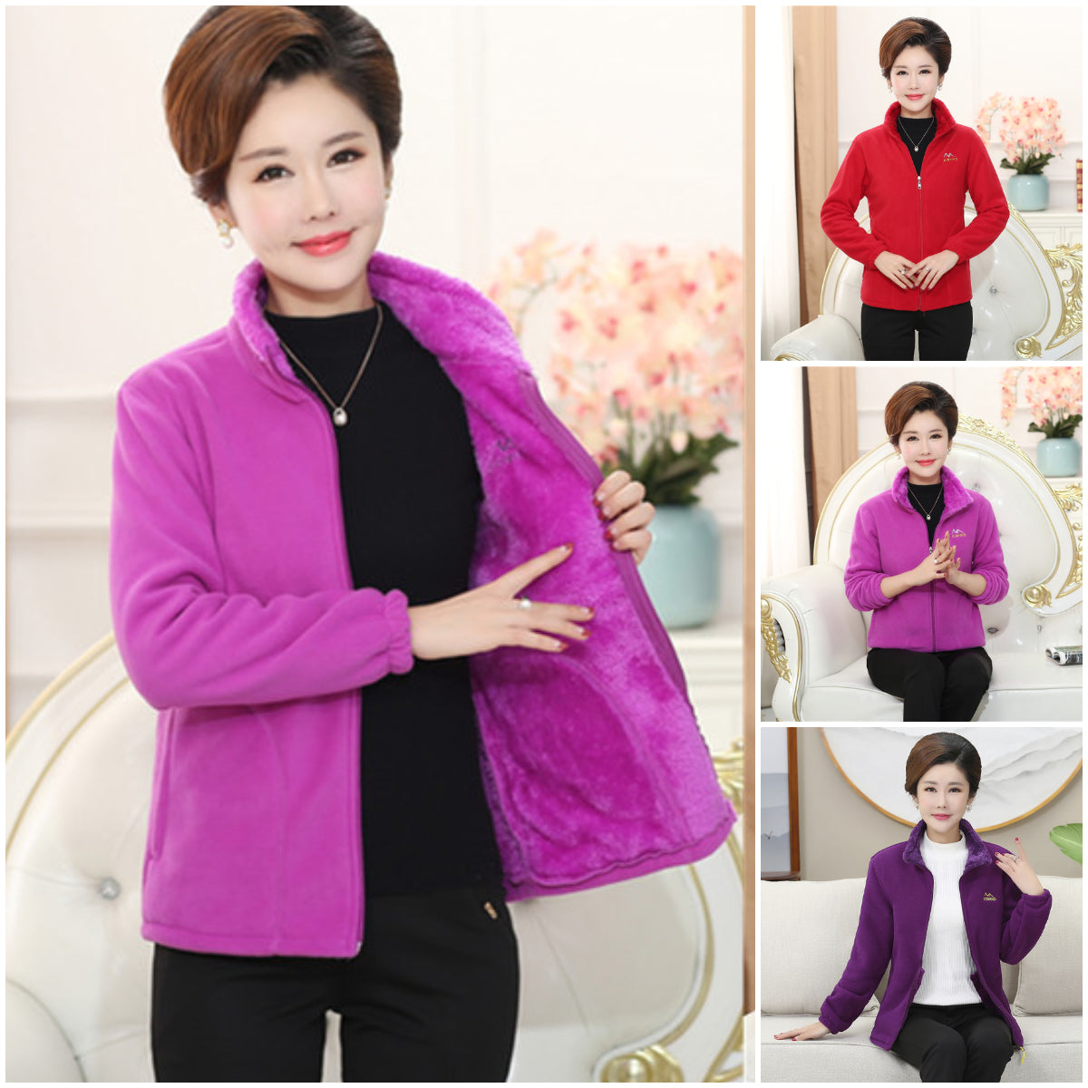 [XL-5XL] Damska gruba kurtka polarowa