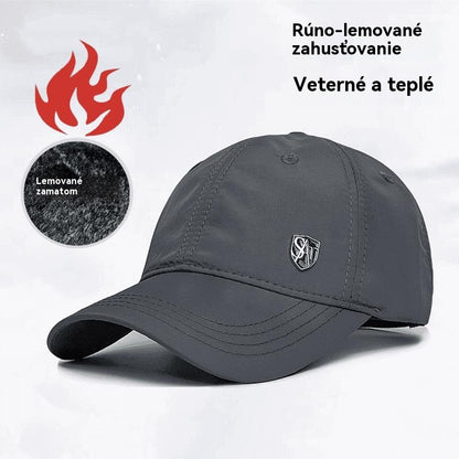🔥Χαμηλή τιμή περιορισμένης διάρκειας🧢Ζεστό ανδρικό καπέλο φθινοπώρου-χειμώνα, καπέλο μπέιζμπολ με επένδυση από φλις και σκίαστρο ηλίου