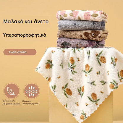 🧼【30cm×30cm】💢✨ Πετσέτα πιάτων από φλις κοραλί