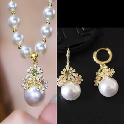 🔥【Χαμηλή τιμή για περιορισμένο χρονικό διάστημα】Τα νέα φθινοπωρινά και χειμερινά στυλ μπορούν να συνδυαστούν με μενταγιόν και σκουλαρίκια από μαργαριτάρια