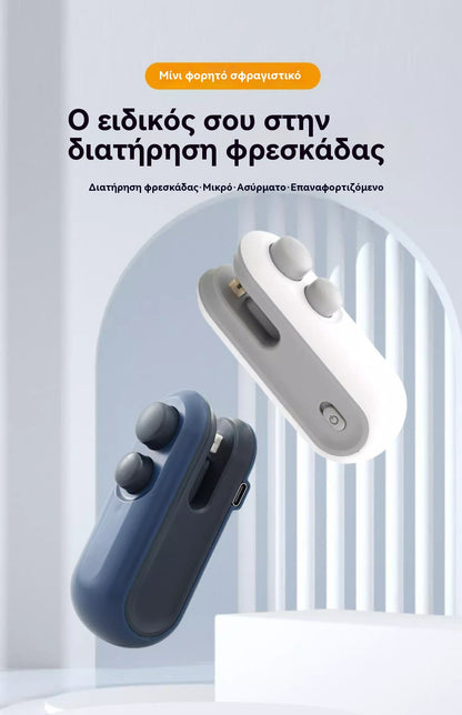 🔥【Αγοράστε 1 και πάρτε 1 δωρεάν】Επαναφορτιζόμενη φορητή μίνι σφραγιστική μηχανή για σνακ, θερμοκολλητική μηχανή που διατηρεί τη φρεσκάδα της