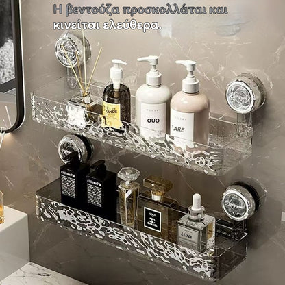 🍽️🧺🔥50% ΕΚΠΤΩΣΗ🔥 Ράφι αποθήκευσης με διάτρητο δοχείο, κομψό στραγγιστήρι σε σχήμα κύματος, κατάλληλο για κουζίνα και μπάνιο.