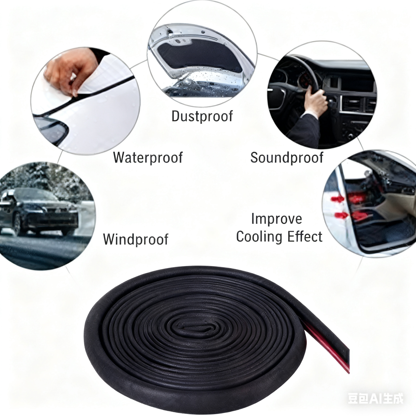 【16m】 Νέα ταινία ηχομόνωσης αυτοκινήτου 5 οπών